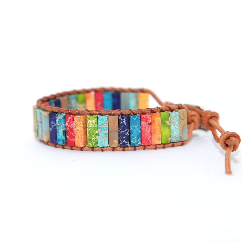 Handgefertigtes, böhmisches, kreatives Lederarmband aus Kaiserstein_voghion.com