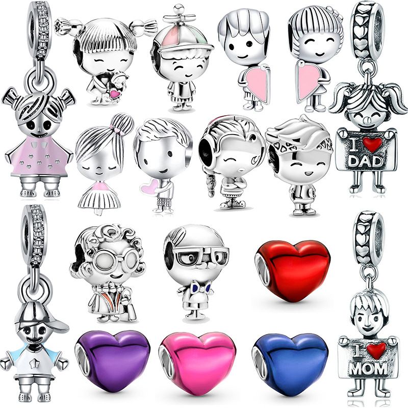 Componenti e accessori per gioielli, ciondolo classico per ragazzo e ragazza, braccialetto in lega con perline fai da te, regalo per il festival Qixi_voghion.com