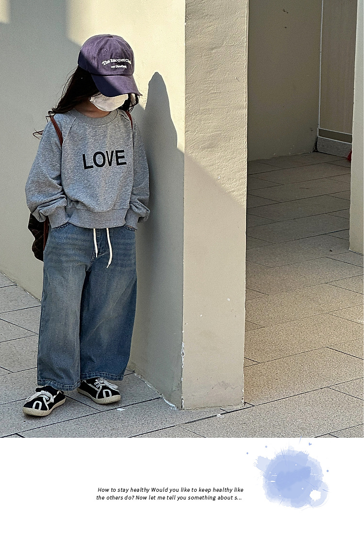 2024 Abbigliamento primaverile per ragazze Nuova lettera maglione Edizione coreana Stile occidentale Casual a maniche lunghe Moda Versatile per bambini_voghion.com