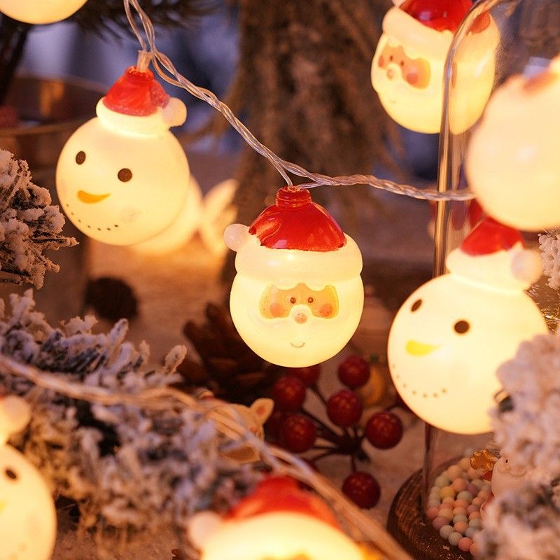Cross-Border Decoration LED String Party Supplies Iron Art Santa Claus Snowman Christmas Atmosphere Lights_voghion.com