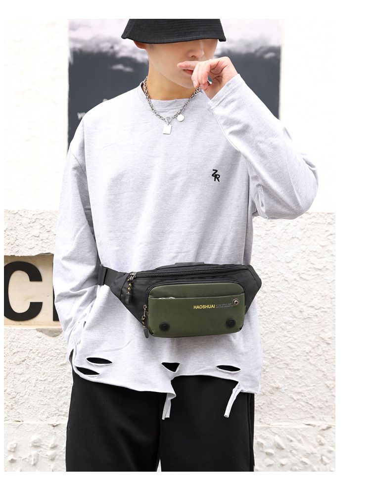 Neue multifunktionale Outdoor-Taille Casual Herren Brust Mode Trend Crossbody Reise kleine Tasche_voghion.com