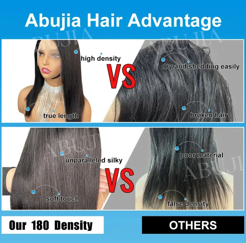 Parrucche Glueless Straight BOB 13X4 Parrucca Frontale in Pizzo per Donna Capelli Umani Brasiliani_voghion.com