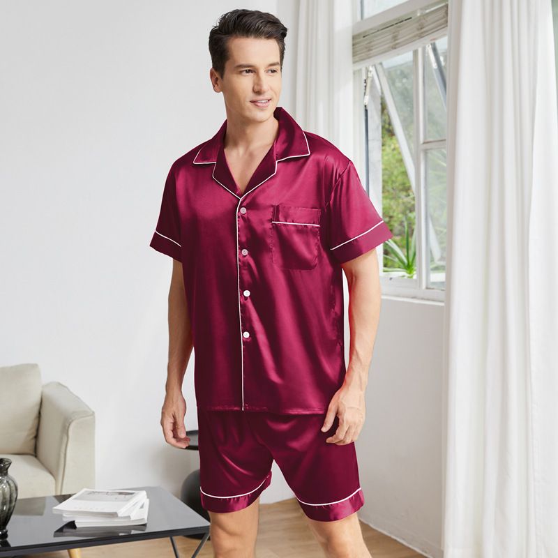 Cool Summer! Men's Collar Thin Home Set, Comfortable Version Opens Up A Comfortable Home Time_voghion.com