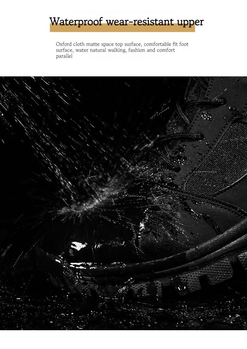 Stivali militari da esterno antiscivolo alla moda alti Stivali da combattimento resistenti all'usura Stivali da lavoro impermeabili alla moda con lacci_voghion.com