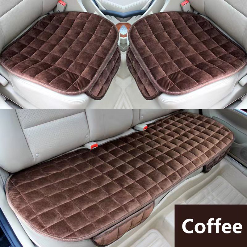 AUTO PLUS Universal Winter Warm Car Cover Short Plush Soft Chair Seat Cushion With Pocket_voghion.com