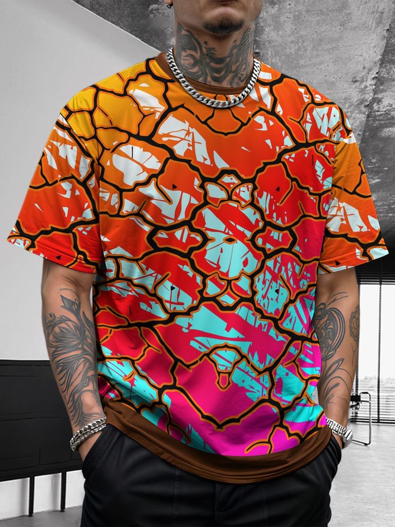 Sommer Neue Herren Kontrastfarbe Street Style Patchwork Modisch Lässig Atmungsaktiv Vielseitig Kurzarmhemd_voghion.com