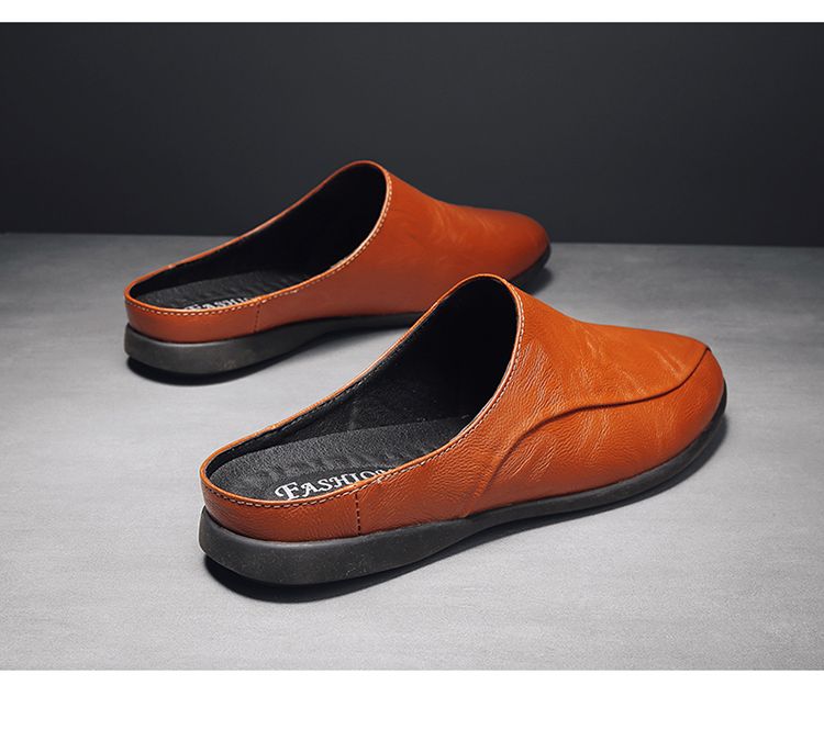 Double Half-slippers, Low-top Sandals, Leather Shoes_voghion.com
