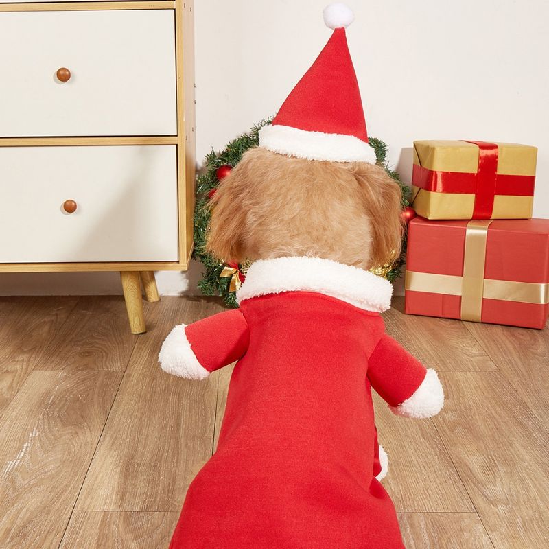 Santa Claus Clothes Autumn Winter Cat Pet Apparel Teddy Small Dog Transformation Outfit_voghion.com