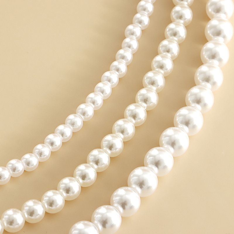 Three layer high gloss pearl handmade fishing line woven shoe chain geometric high grade foot ornaments_voghion.com