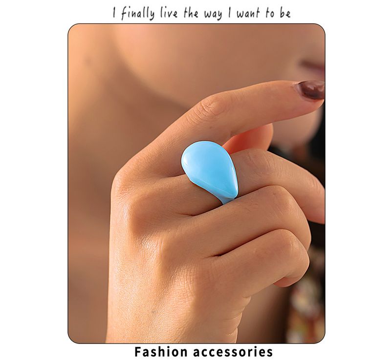 Fang Tang Personalized Design Drip Oil Drop Open Ring Female Niche Finger Tip Ring Ins Wind Hand Decoration_voghion.com