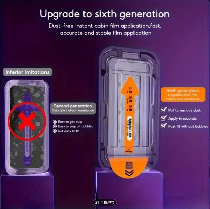 Passend für Apple 17 Pro Handyfolie, Sichtschutzfolie 17PROMAX, gehärtete Folie, Staubentfernungsfunktion, zweite Klebeschicht, staubfreies Fach_voghion.com