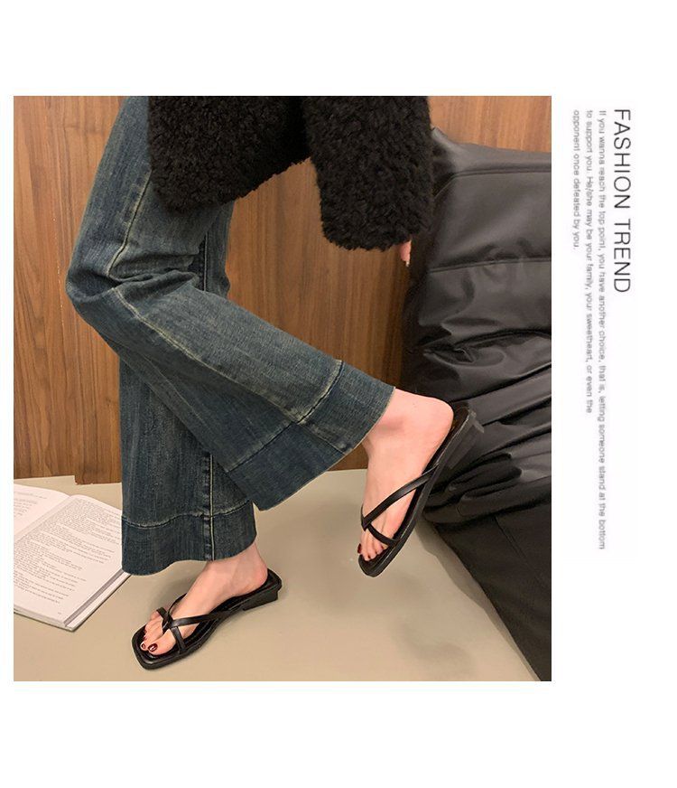 Flache Flip-Flops für Damen – Modische Sommer-Sandalen mit schlankmachendem Design, vielseitige, lässige Zehentrenner für den Außenbereich_voghion.com