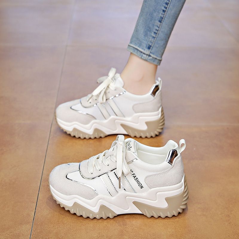 Koreanische Version von Papa für Frauen 2025 Neue Frühjahr Mode Innenhöhe zunehmende lässig dicke Sohle Farbe blockiert_voghion.com