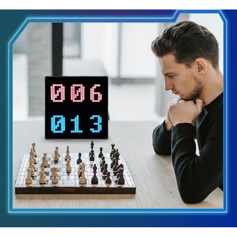 2024 New Desktop Bluetooth Desk Gift Time Pixel Screen Wall-Mounted LED Display_voghion.com