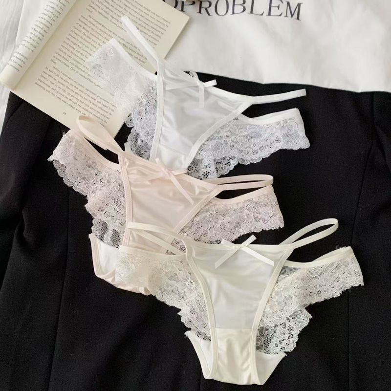 LuvBox Charming Style * French Little Fragrance Sexy Mesh Lace per le donne Simple Hollow Pure Desire Mutandine a triangolo a vita bassa_voghion.com