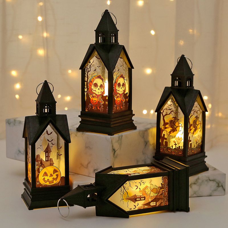 LED Halloween Castle Ghost Candle Light - Spooky Party Decor With Witch, Scarecrow, Pumpkin & Skeleton Designs - Battery_voghion.com