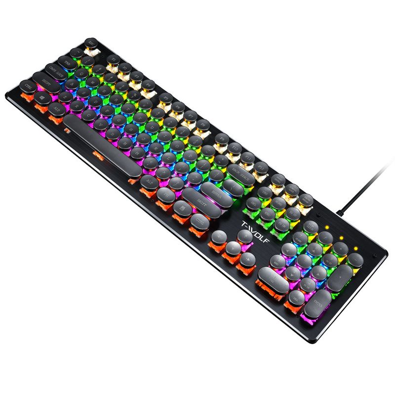 T75 Prava mehanska tipkovnica Žična RGB Mešana lahka kovina E-športna igra Punk Green Axis_voghion.com