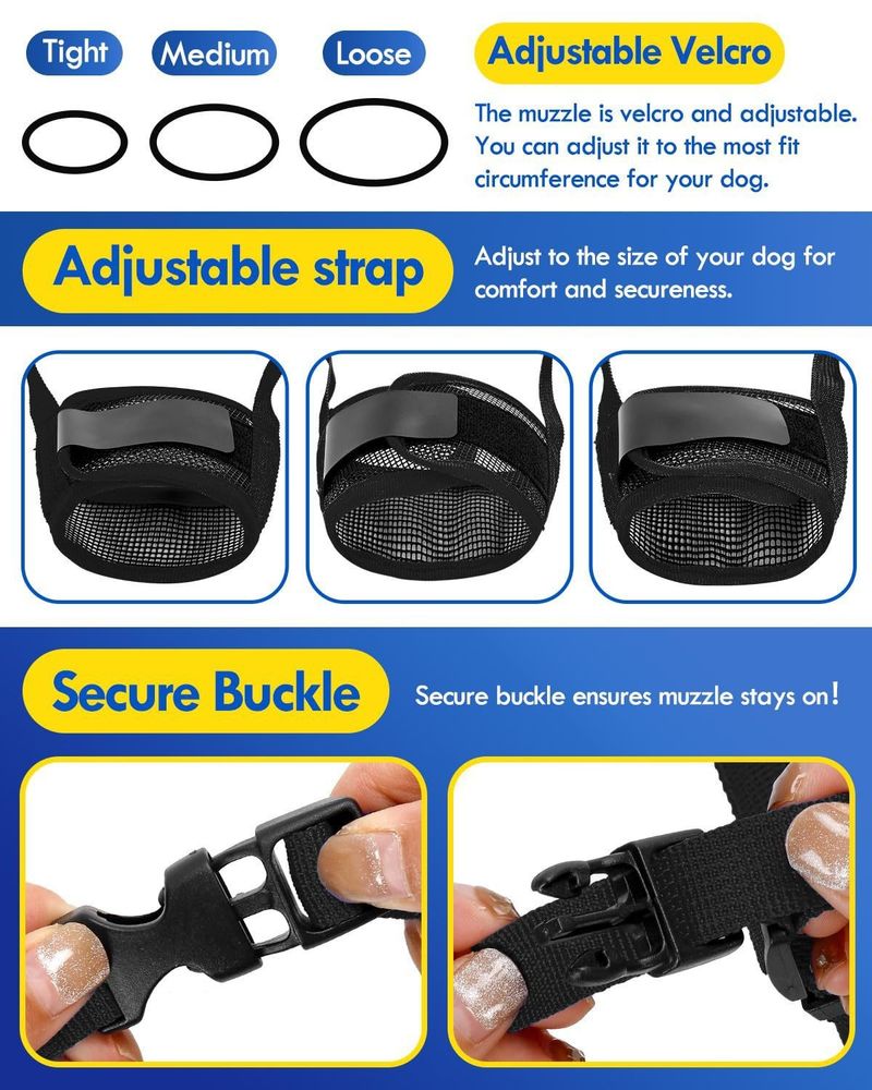 New Bite, Barking, And Anti Ingestion Mouth Cover Breathable Adjustable Dog Mask_voghion.com