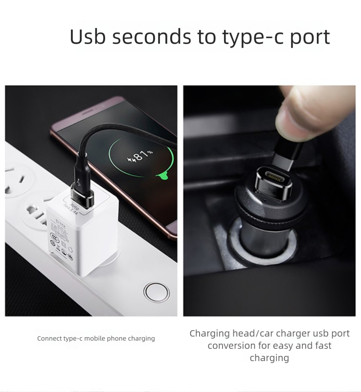 Type-C Female To Mobile Phone Tablet PD Fast Charging Data Cable Car USB Charger OTG Adapter_voghion.com