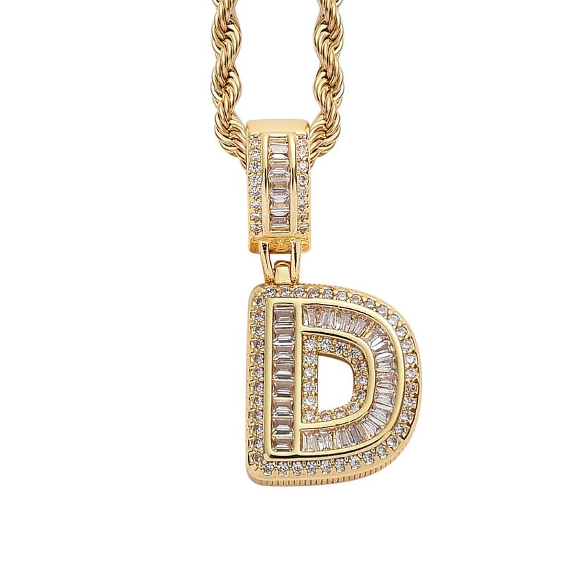 Collana hip hop rock sugar square zirconio ciondolo lettera inglese moda hip hop uomo e donna lettera collana personalità alla moda_voghion.com