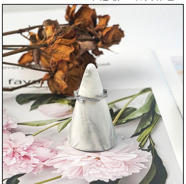 Live irregular fashion trend, minimalist set with zircon full diamond S silver women's ring_voghion.com