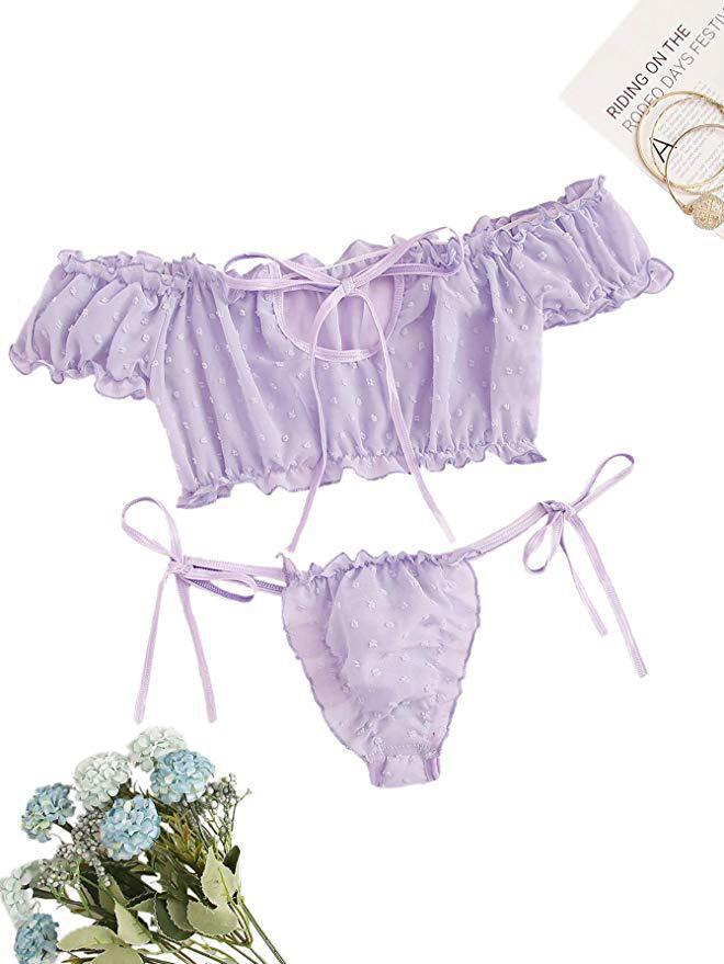 2020 New Style Swimsuit Two-Piece Lace Lingerie Sexy Nightwear_voghion.com