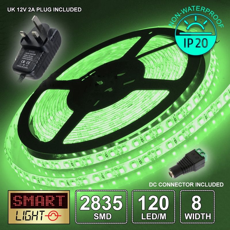 12V/5M Ultraheller 600 LED-Lichtstreifen, Klebeband, SMD 2835, 120 LED/m, 8 mm, *SCHNELL*_voghion.com