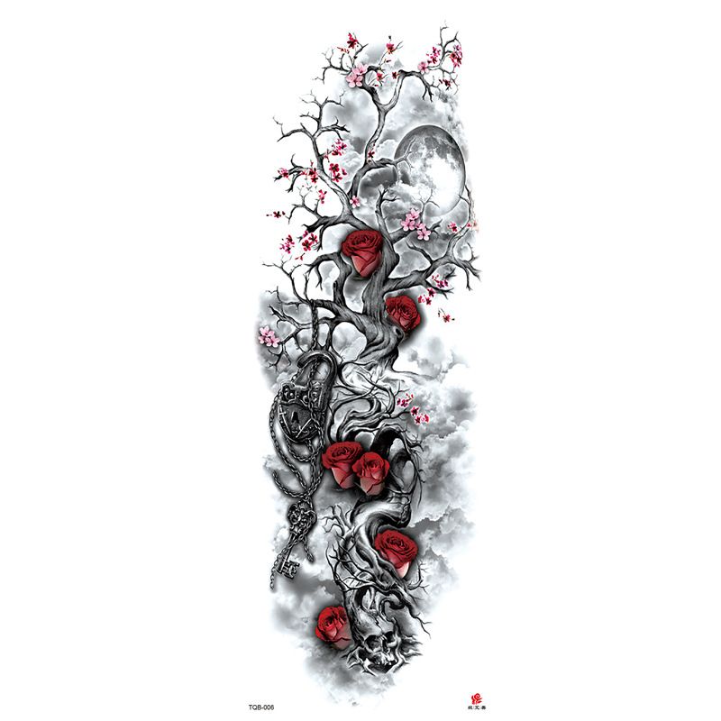 Autocollant de tatouage imperméable pour bras complet tendance_voghion.com