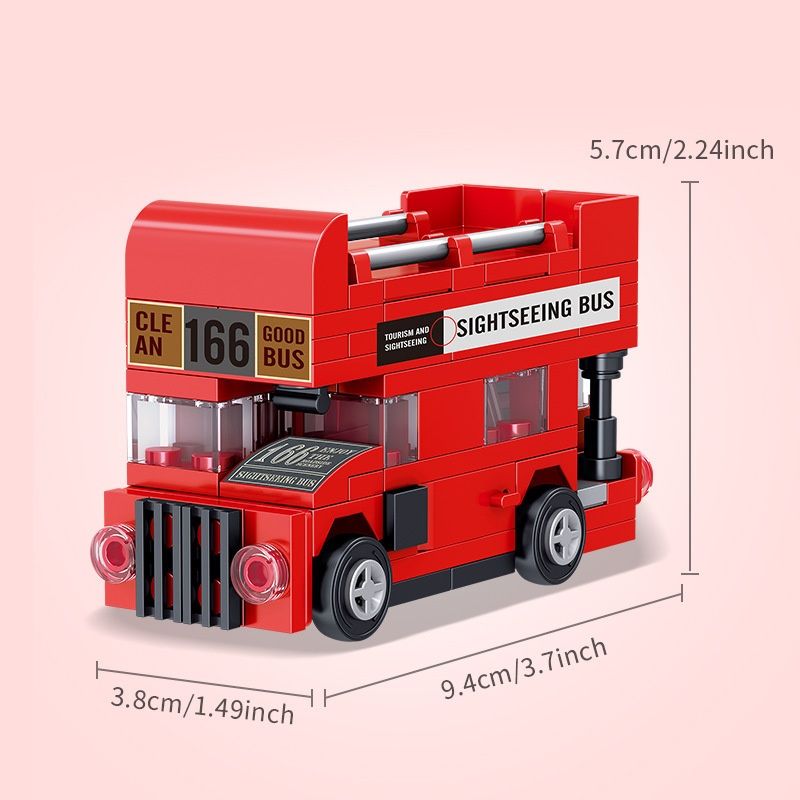 Pull Back Racing Sightseeing Bus Sports Car Kindergarten Gift Assembly Building Block Toy Wholesale_voghion.com