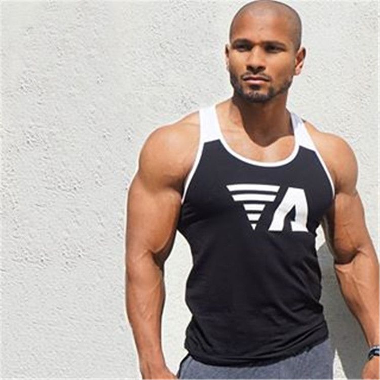 Men's Sports Fitness Running Exercise Tight Elastic Sleeveless Tank Top Equipment Exercise Personality Tank Top_voghion.com