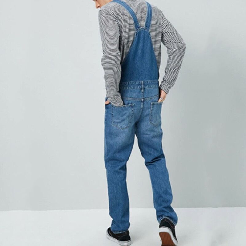 Men's Clothing Men's Suspender Jeans Jumpsuit Trousers Popular Work Clothes Simple Fashion Casual Overalls_voghion.com