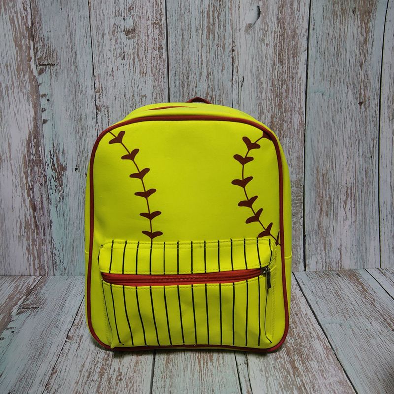Backpack yellow baseball softball backpack European and American style outdoor children backpack cross-border primary school student schoolbag_voghion.com