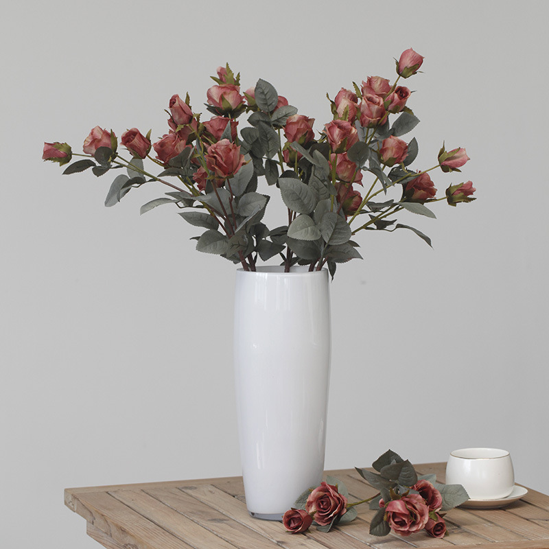 Amerikanesch Europäesch Retro Land 7 Rosen Kënschtlech Blummen Seideblummen Hochzäitsdekoratioun Heemdekoratioun Blummen Kënschtlech Blummen_voghion.com