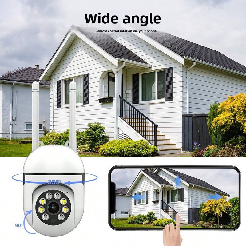 Appareil photo sans fil à 360° tendance, télécommande pour téléphone, utilisation intérieure jour et nuit, couleur, produit transfrontalier à succès_voghion.com