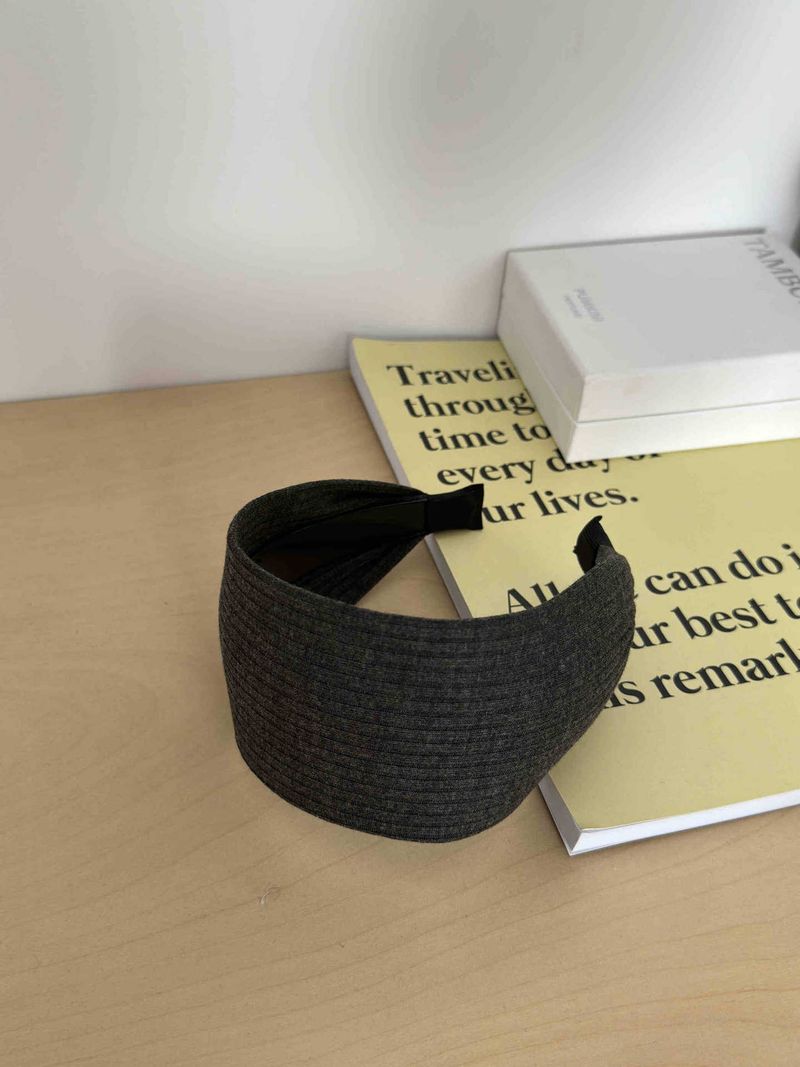 Koreanisches Retro-High-End-Textur-modisches Pit Edge-einfaches Stirnband Vielseitiges Sport-Stirnband mit breiter Krempe_voghion.com