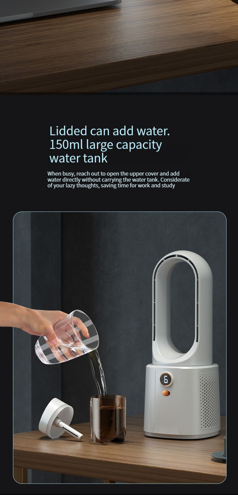 Air Conditioner Leafless Spray Small Refrigeration Desktop Ultra Quiet Office Desk Usb Air Circulation Fan Gift_voghion.com