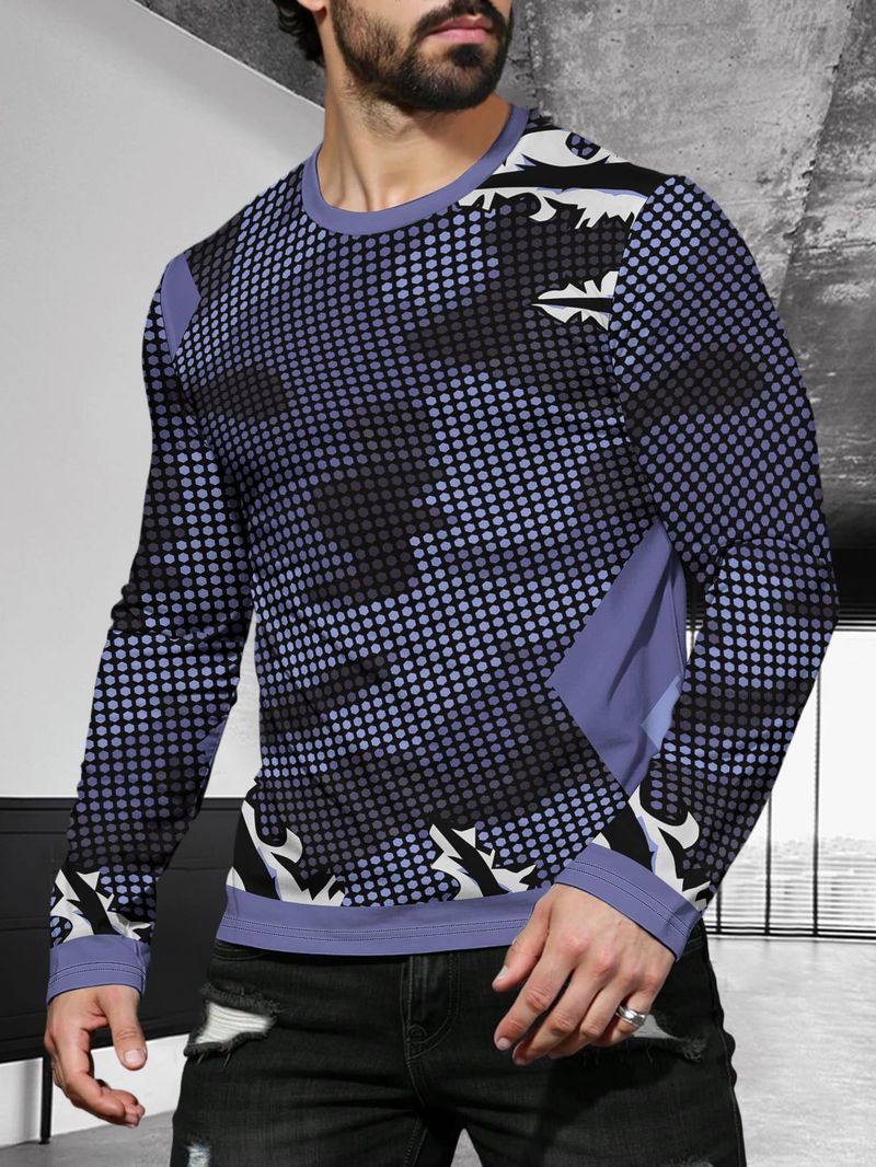 Camisetas geométricas de moda para hombre 2025, camisetas casuales de manga larga con estampado 3D, estilo sencillo y cómodo para primavera y verano._voghion.com