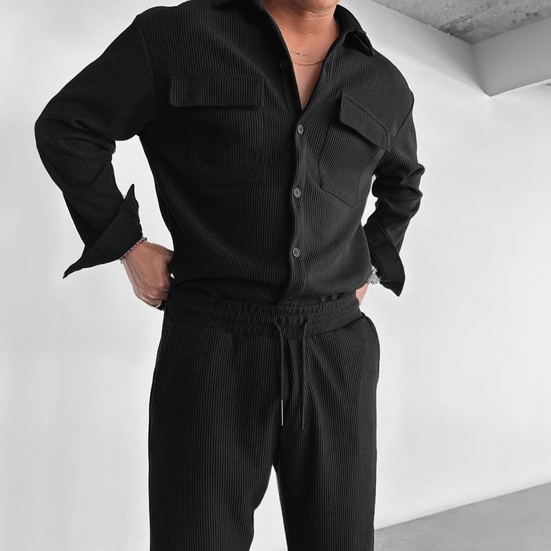 Men's Clothing Men's Shirt New Long Sleeve Lapel Men's Shirt_voghion.com