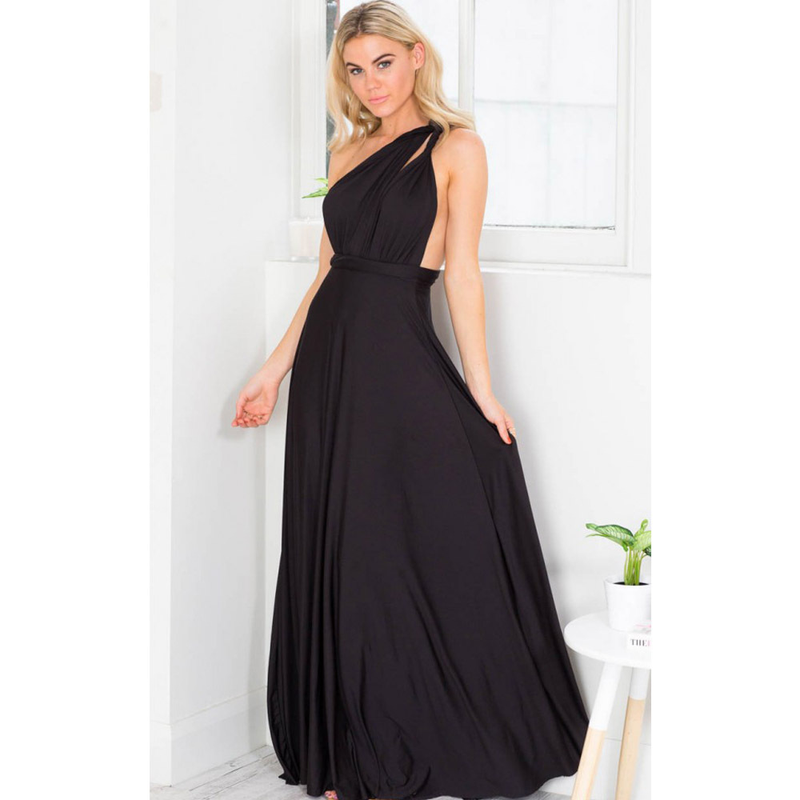 Abito lungo rosso con fasciatura multi-corda sexy multi-usura alla moda da donna_voghion.com