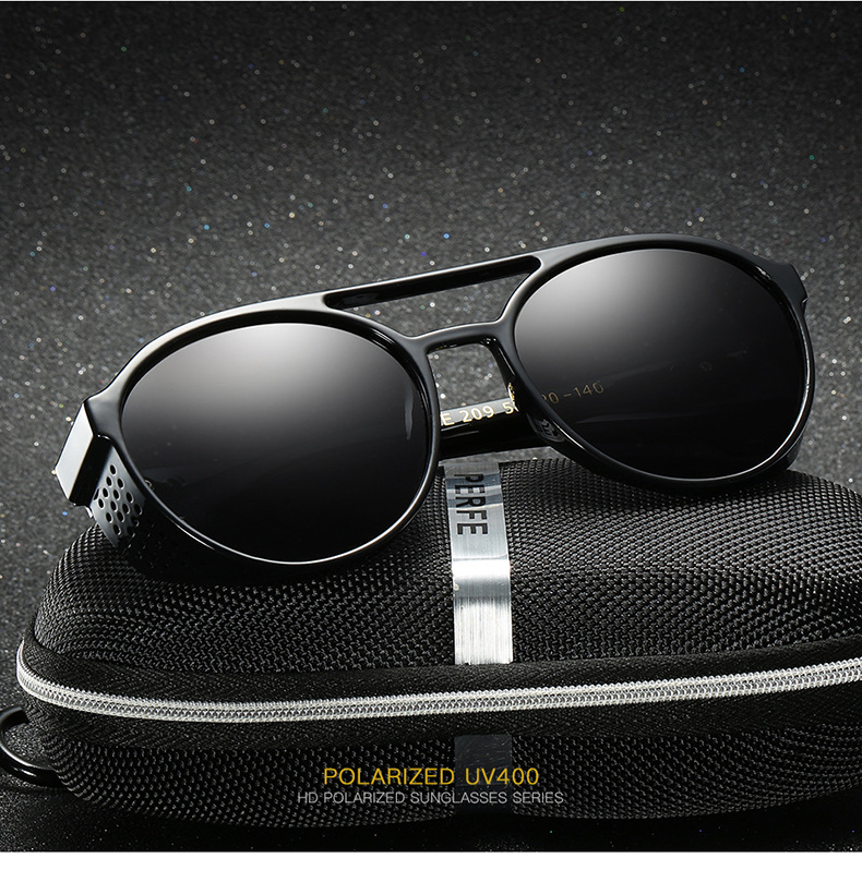 PE209 Nuovo specchio polarizzato cavo con rivestimento ad alta definizione Occhiali da sole polarizzati Occhiali da sole circolari_voghion.com