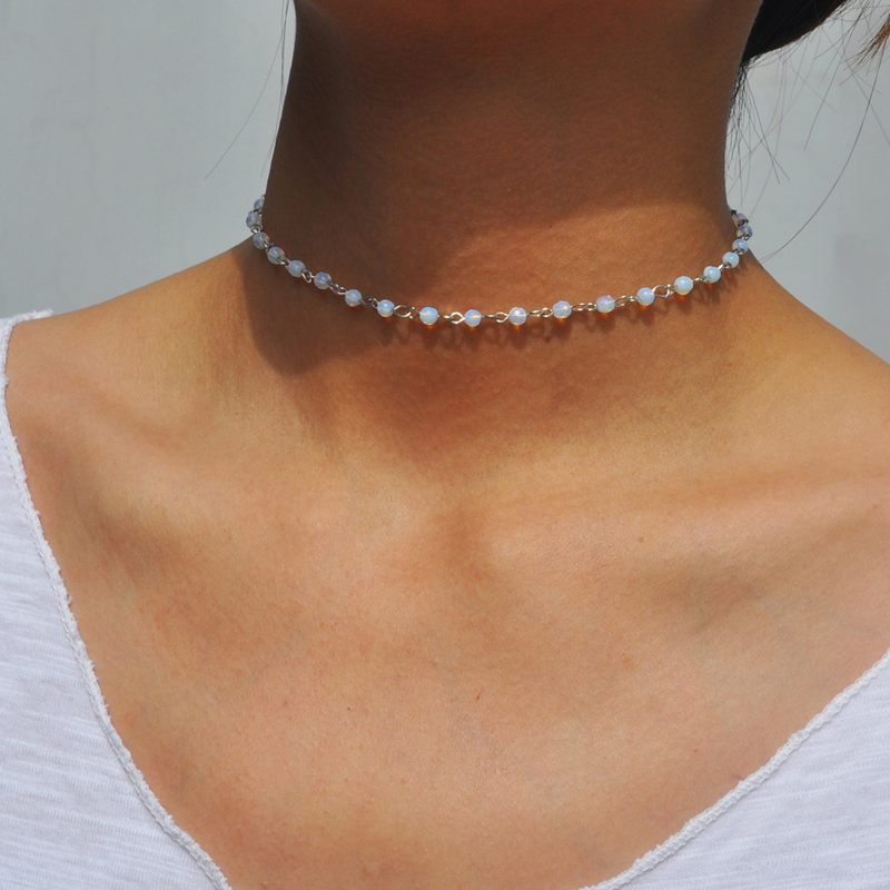 Personalisierte einfache Perlen Accessoires Mode Schlüsselbein Kette Grenzüberschreitende Damen Halskette_voghion.com