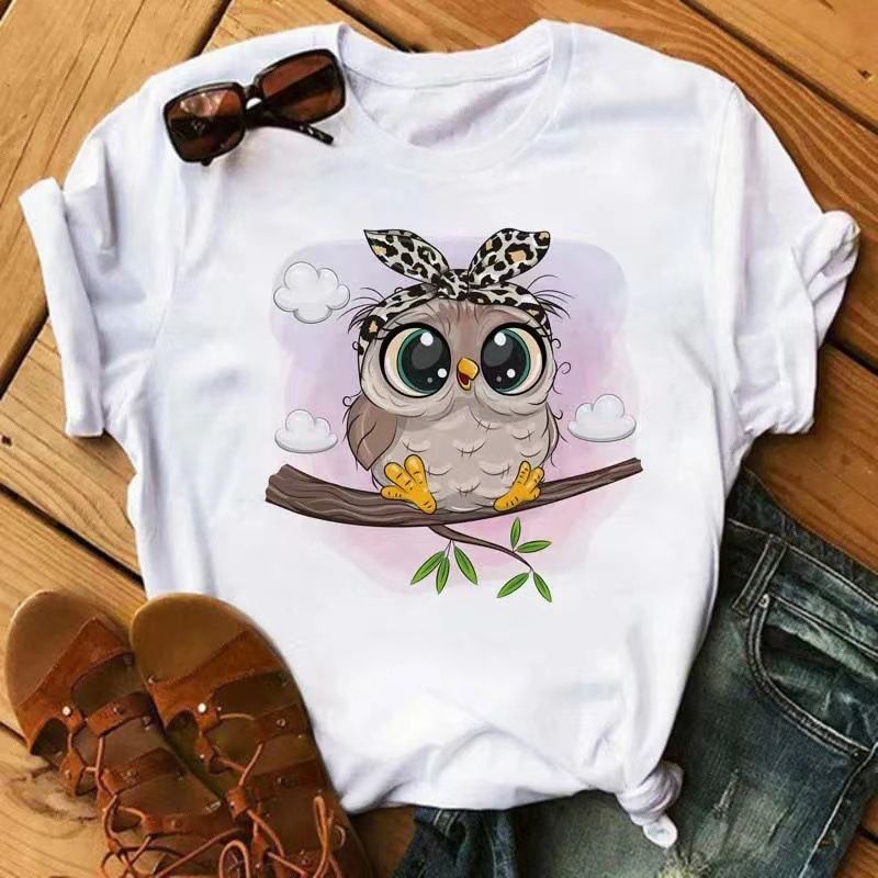 T-shirts à manches courtes imprimés léopard pour femmes, style Harajuku, style années 90_voghion.com