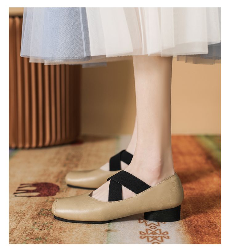 Mary Jane Wear Retro Strap Pig Nose Ballet Shoes_voghion.com
