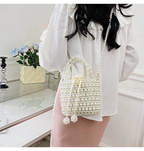 Borsa a tracolla vuota con tracolla portatile Instagram per tessitura di piccole fragranze alla moda in stile New Forest con perline_voghion.com