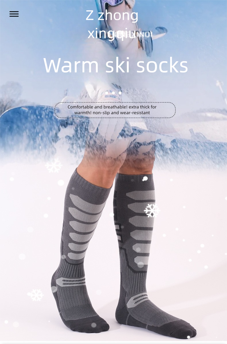 Professionele lange sportschoenen voor heren, warme hoge winterkousen voor dames, verdikte skisokken met handdoekbodem voor buiten_voghion.com