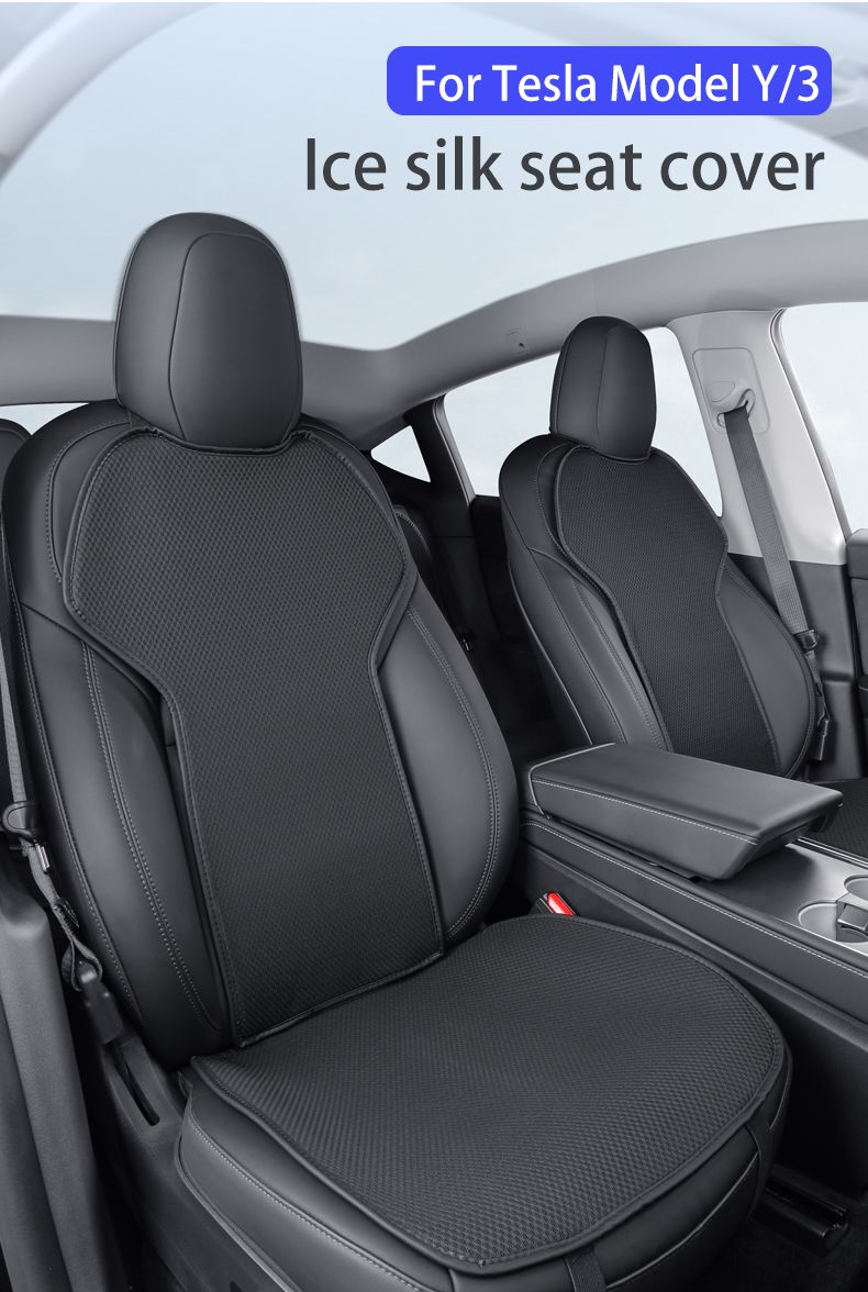 OULEX Tesla Model 3/Model Y 2019-2025 Buz İpek Koltuk Kılıfı Nefes Alabilen Koltuk Araç İç Aksesuarları İçin Araba Minderi_voghion.com