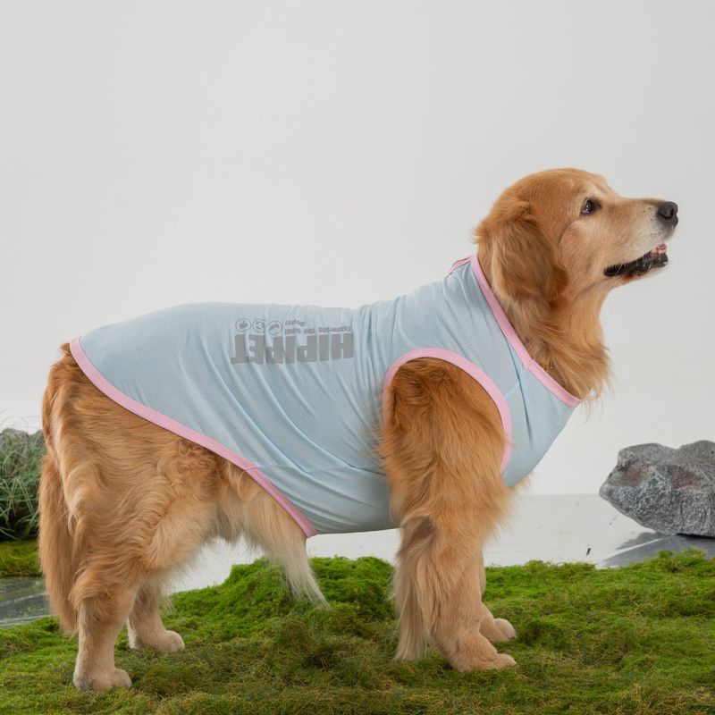 Simple Basic Large Golden Labrador Retriever Summer Thin Breathable Tank Top Clothes Pet Dog_voghion.com