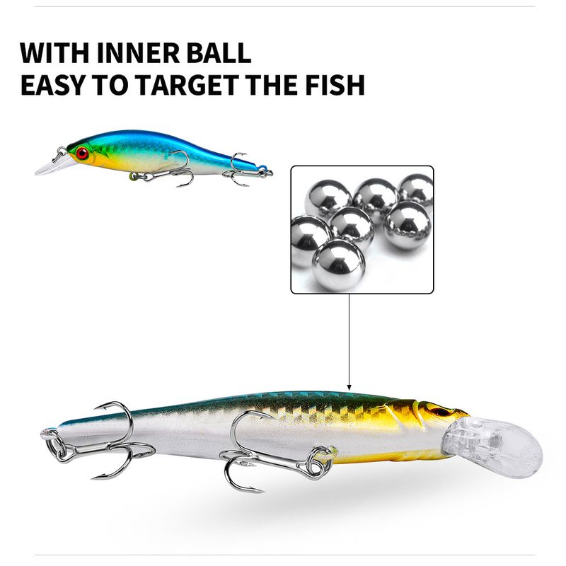 Esca dura da 11,5 g, 5 colori, 9,8 cm, attrezzatura per minnow affondante, articoli per la pesca_voghion.com