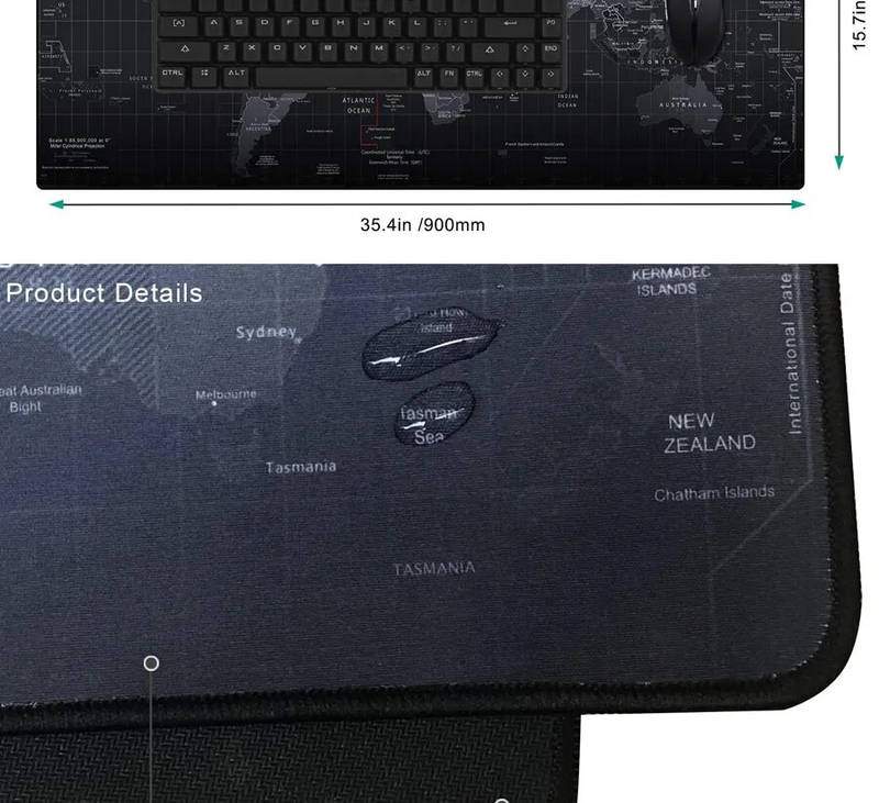 Gaming-Pad, Computer-Gamer, Schreibtisch-Mauspad, rutschfest, Naturkautschuk, große Kante, großes Mauspad für CS GO, LOL, Dota_voghion.com