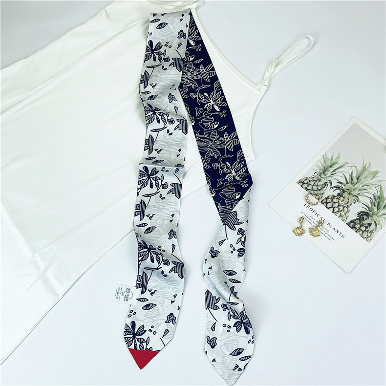 Sciarpa per borsa con rilegatura in nastro di protezione per il collo con fascia lunga da donna piccola in stile letterario primaverile ed estivo_voghion.com